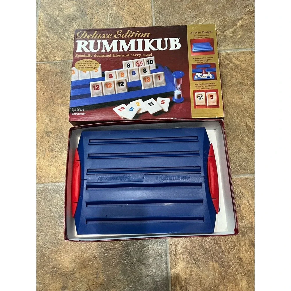 1996 Pressman Rummikub Deluxe Edition Number Tile Game Complete